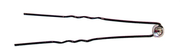 Luggnål Svart Liten Silverpärla 10-p